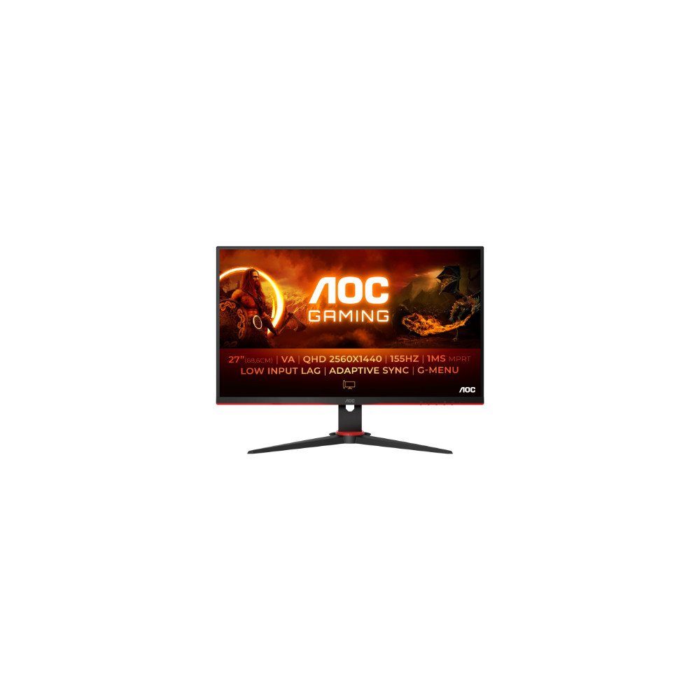 AOC | Monitor | Q27G2E/BK | 27 " | VA | QHD | 16:9 | 155 Hz | 1 ms | 2560 x 1440 | 250 cd/m² | HDMI ports quantity 2 |