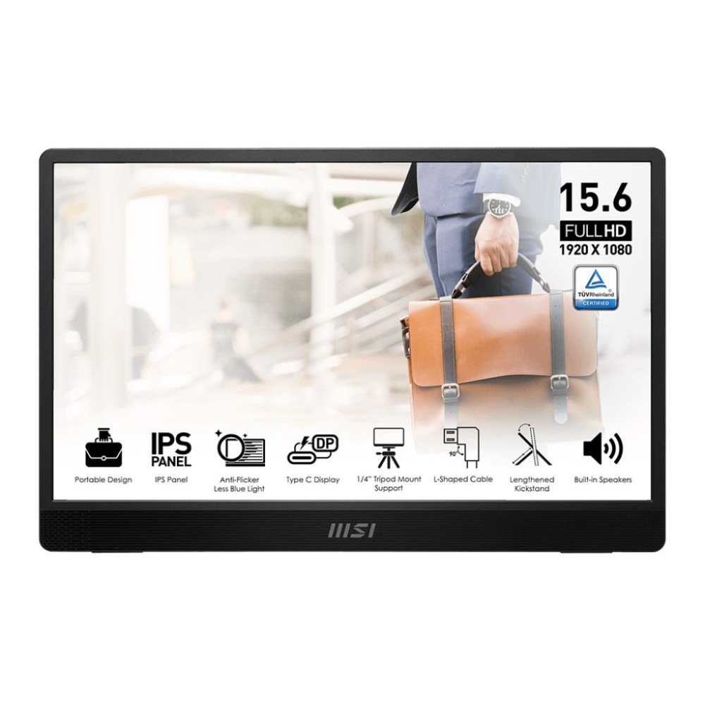 LCD Monitor|MSI|PRO MP161 E2|15.6"|Business|Panel IPS|1920x1080|16:9|60Hz|Matte|4 ms|Speakers|Colour Black|PROMP161E2