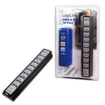 Logilink|USB 2.0 Hub-10 port whit power adapter