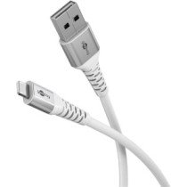 Goobay Lightning USB-A Supersoft Textile Cable with Metal Plugs, 1 m
