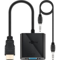 Goobay|HDMI/VGA adapter, nickel plated|68793|Black|HDMI male (type A)