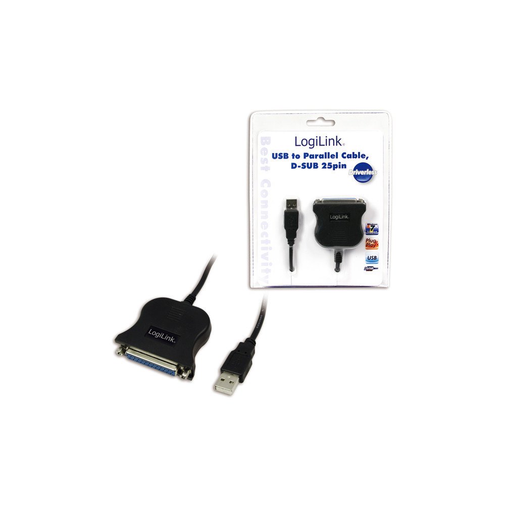 Logilink|USB 2.0 adapter to Paralel (LPT) DB25 , 1,8m|USB-A to LPT