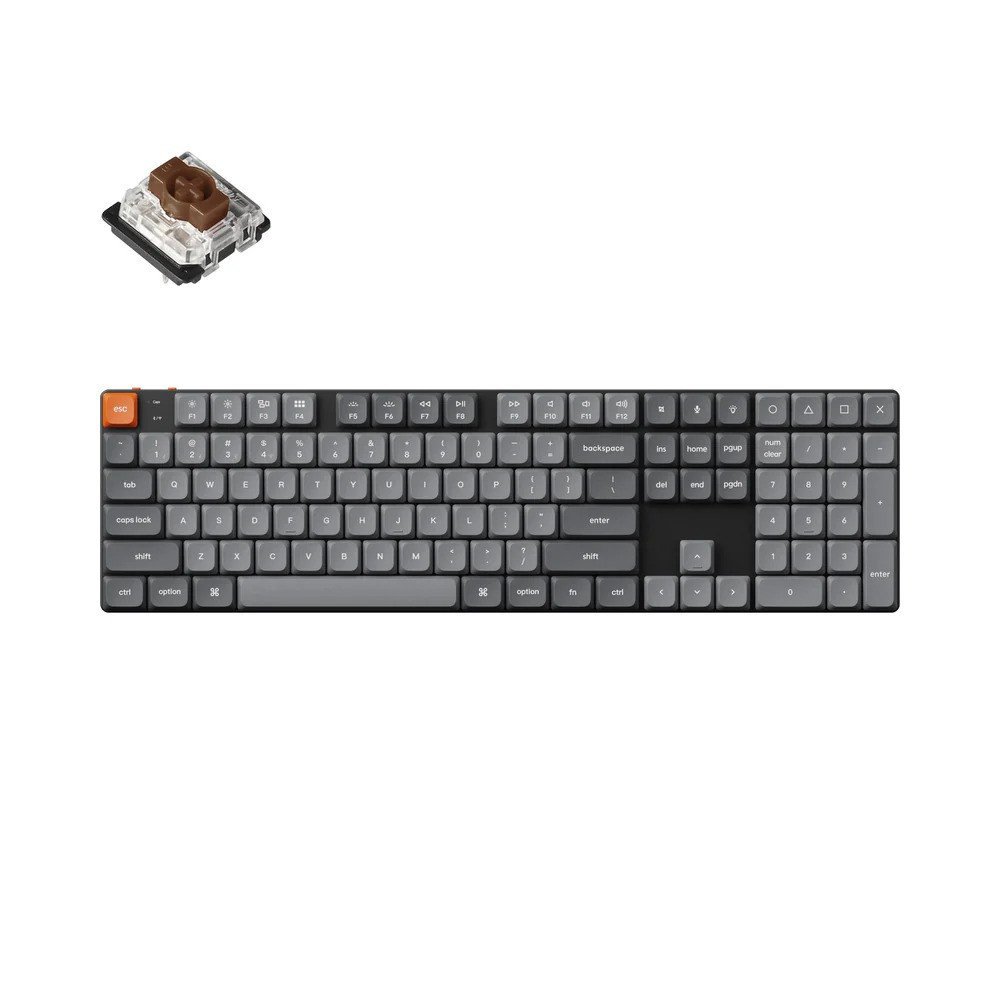 Keychron K5 Max QMK/VIA Wireless RGB - US Layout - Hot-Swappable Gateron Brown (K5M-H3) Belaidė Žaidimų Klaviatūra