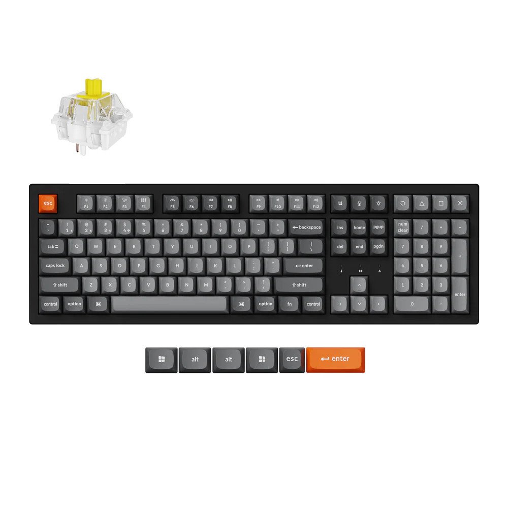 Keychron K10 Max QMK/VIA Wireless RGB - US Layout - Hot-Swappable Super Banana Switches (K10M-H4) Belaidė Žaidimų Klaviatūra