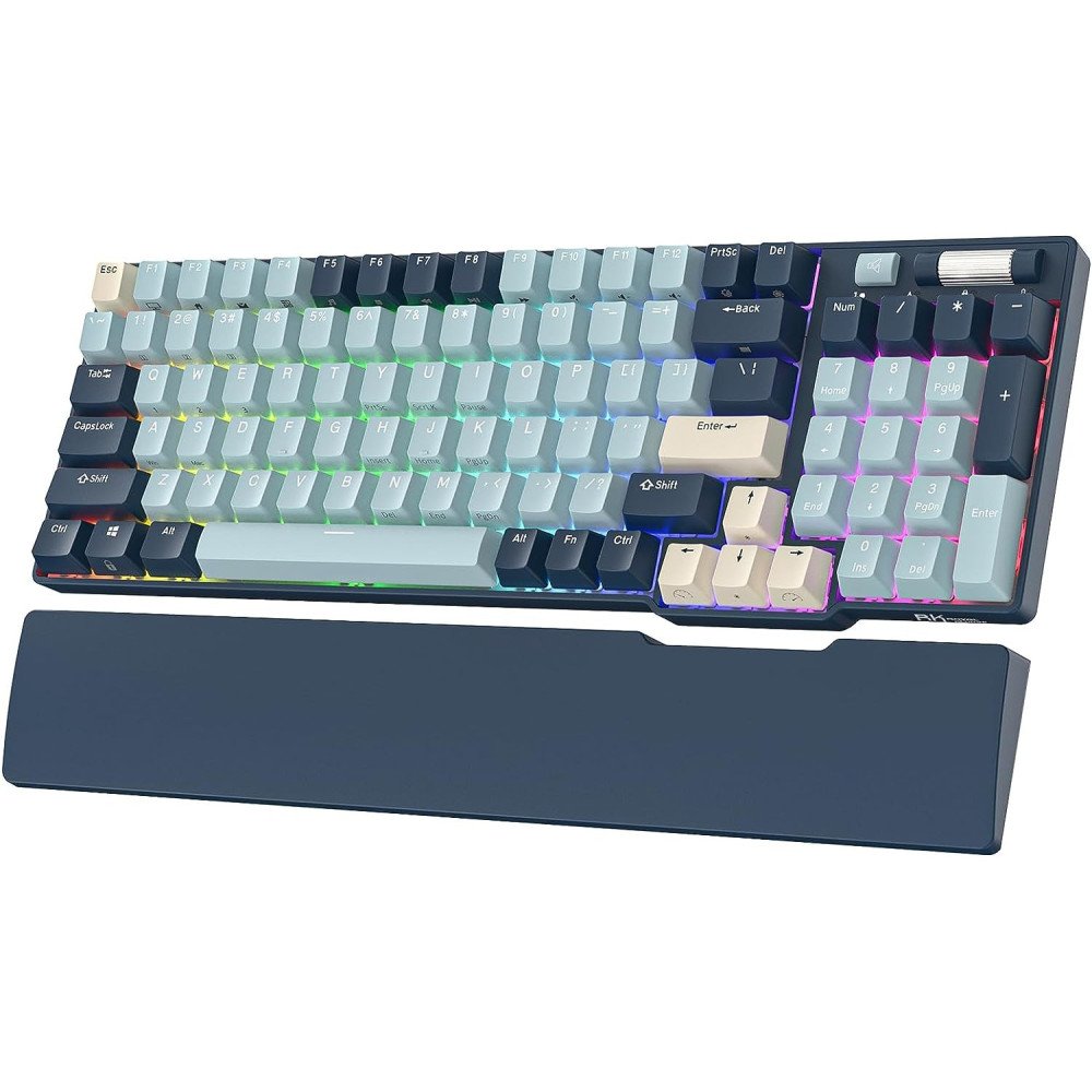 Royal Kludge RK96 RGB Wireless 96% - US layout - Brown Tactile Switches - Forest Blue (Mėlyna) Belaidė Žaidimų Klaviatūra