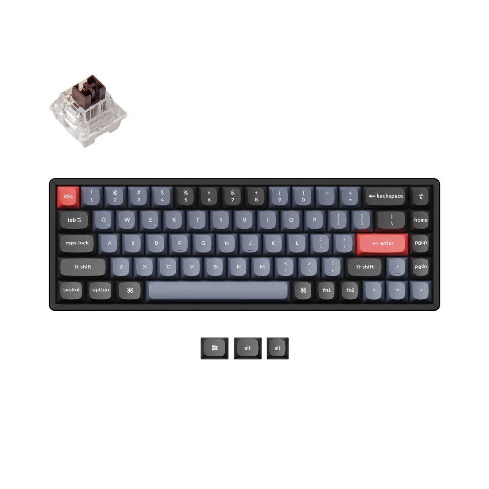 Keychron K6 Pro QMK/VIA Wireless RGB Aluminum - US Layout - Hot-Swappable K Pro Brown (K6P-J3) Belaidė Žaidimų Klaviatūra
