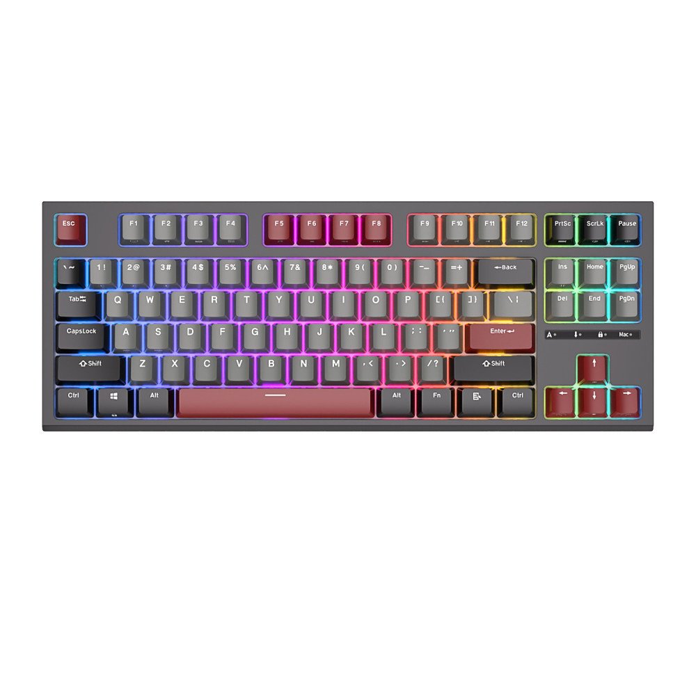 Royal Kludge RK R87 TKL - US layout - Brown Switches - Black (Juoda) Žaidimų Klaviatūra