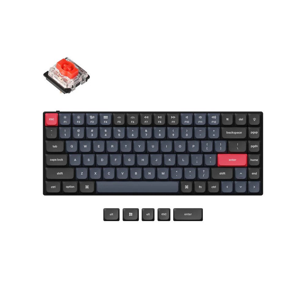 Keychron S1 QMK/VIA Wireless RGB Aluminum - US Layout - Hot-Swappable Low Profile Gateron Brown (S1-H1) Belaidė Žaidimų