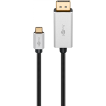 Goobay|||USB-C|to|DisplayPort|Adapter|Cable|||Silver/Black|||Type-C