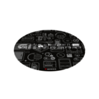 GENESIS|Tellur|300|Round|Gear|Protective|Floor|Mat,|100cm,|Black