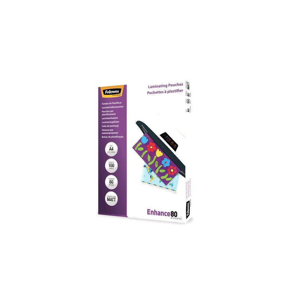 LAMINATOR POUCH MATT/A4 80 100PCS 5452103 FELLOWES