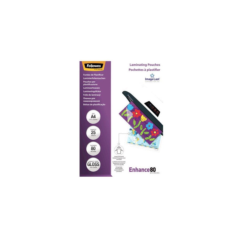 LAMINATOR POUCH IMAGELAST/A4 80 25PCS 5396205 FELLOWES