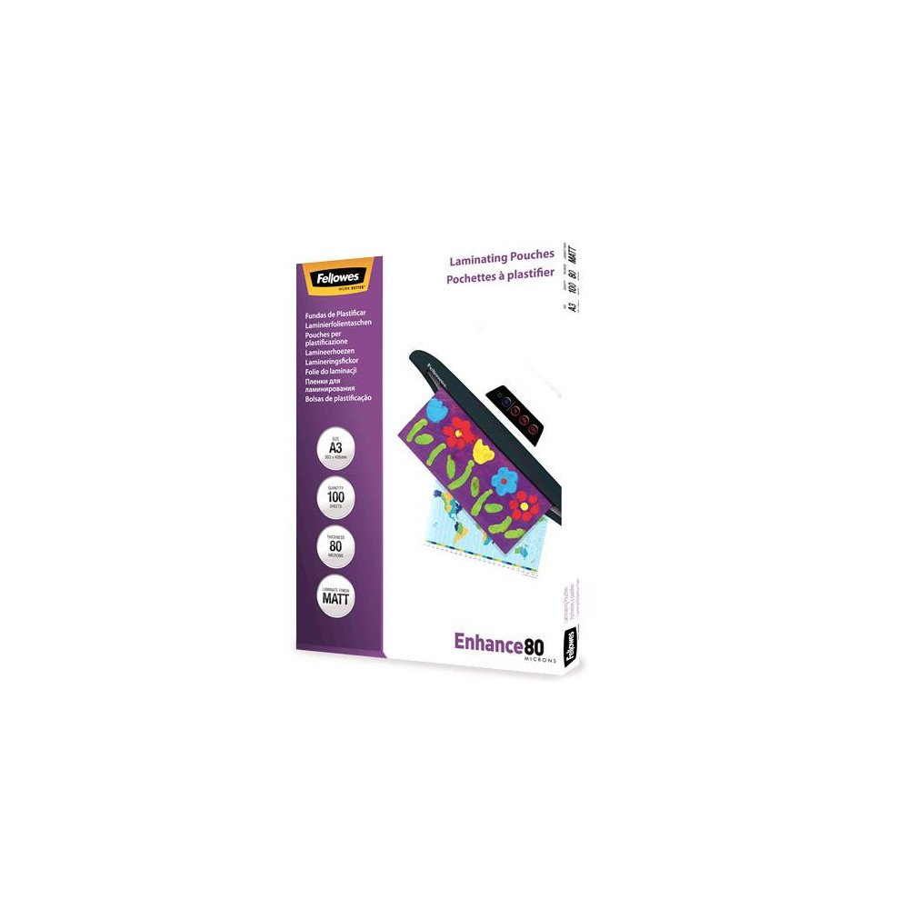 LAMINATOR POUCH MATT/A3 80 100PCS 5452003 FELLOWES