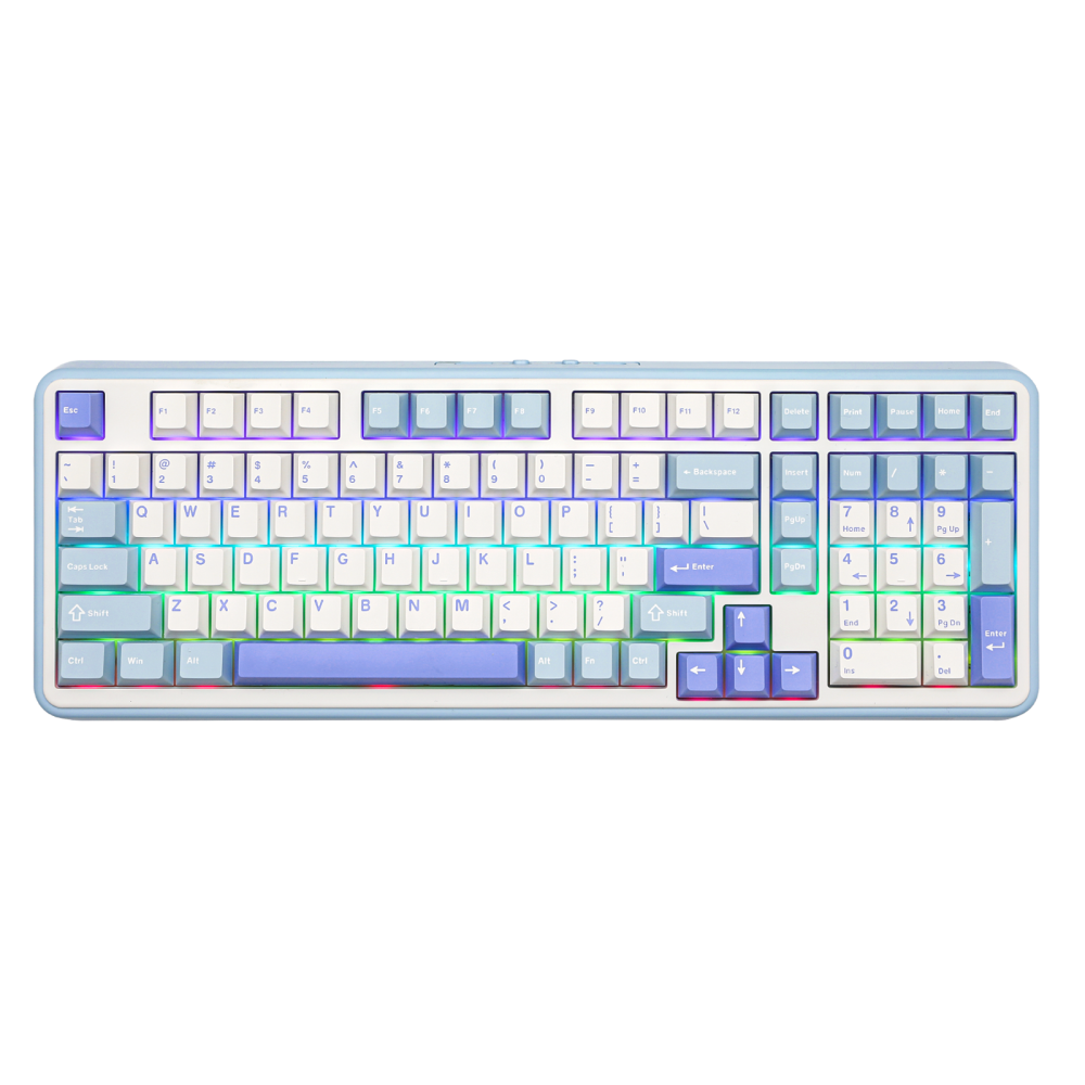 Klaviatūra Epomaker TH99 (Balta/Mėlyna) - Creamy Jade Switches