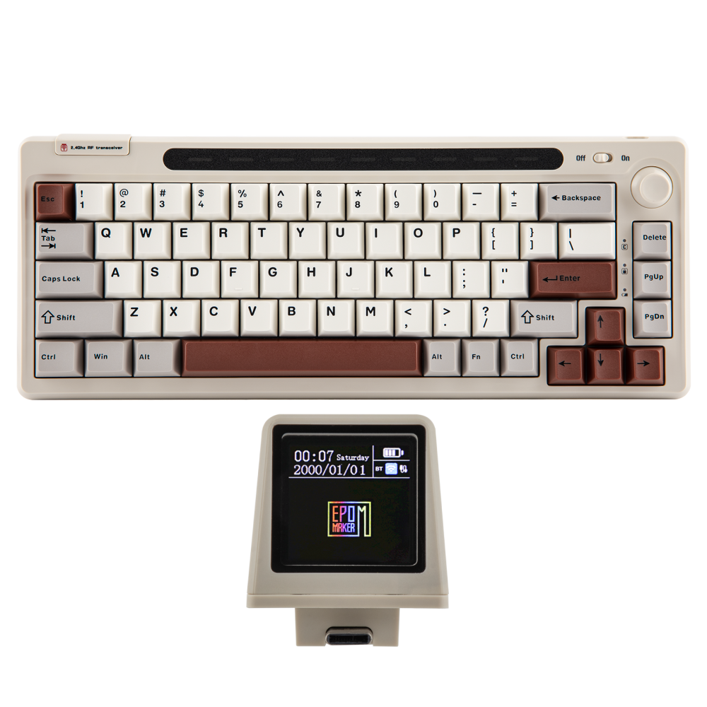 Klaviatūra Epomaker RT65 (Balta/Pilka) - Wisteria Linear Switches