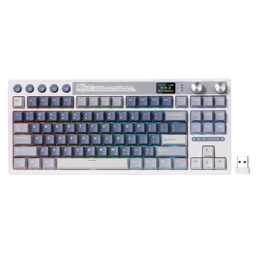 Klaviatūra Royal Kludge RK M87 (Ocean Blue) - RK Cream switches