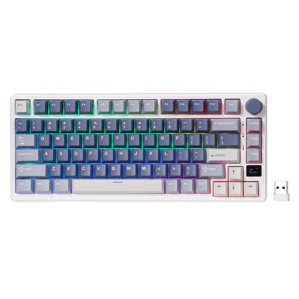 Klaviatūra Royal Kludge RK M75 (Ocean blue) - RK Blue switches