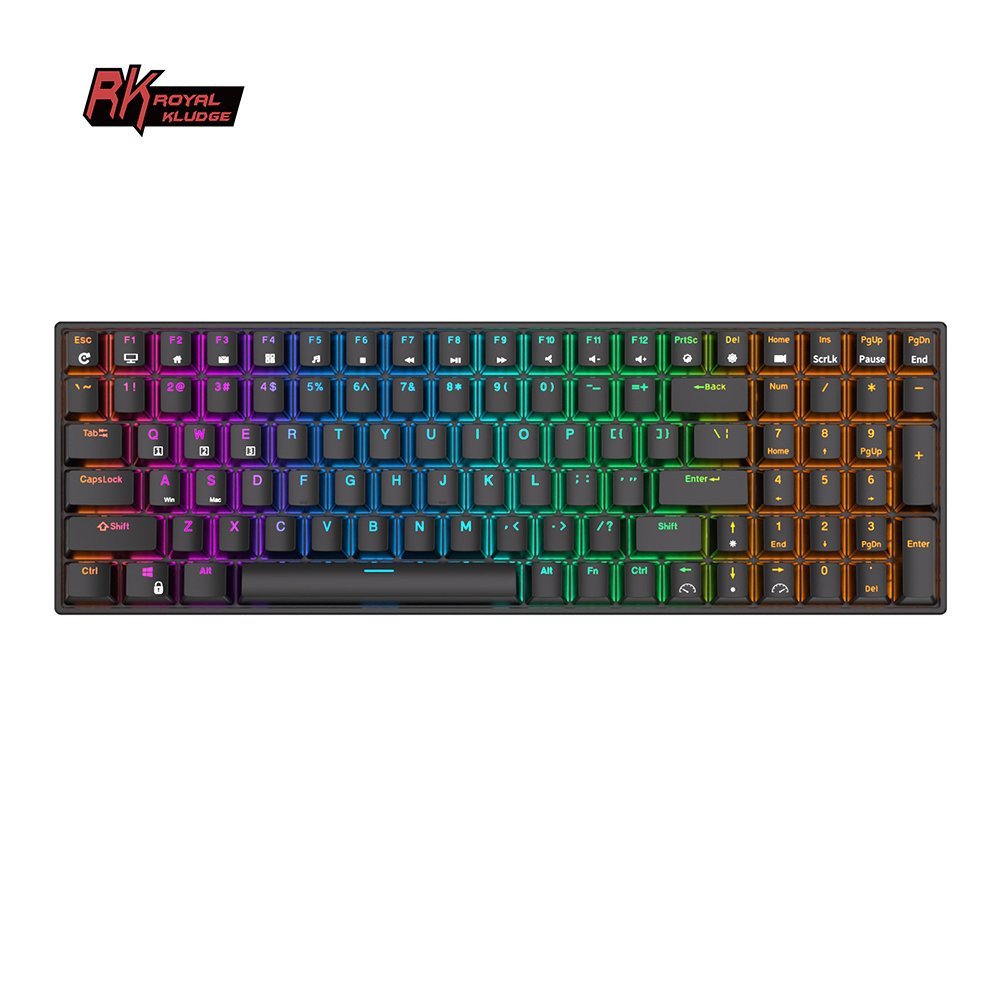 Klaviatūra Royal Kludge RK100 (Juoda) - RK Blue switches
