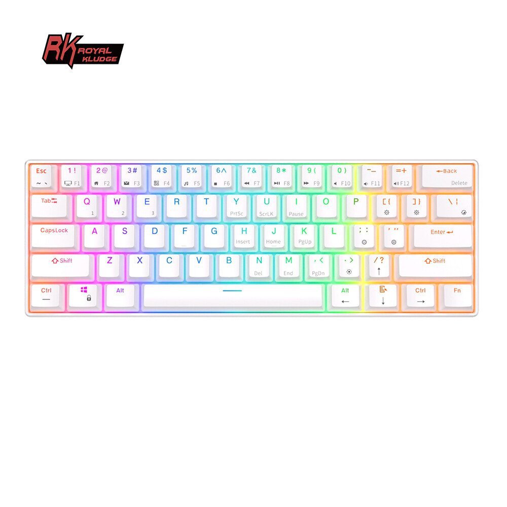 Klaviatūra Royal Kludge RK61 (Balta) - RK Blue switches