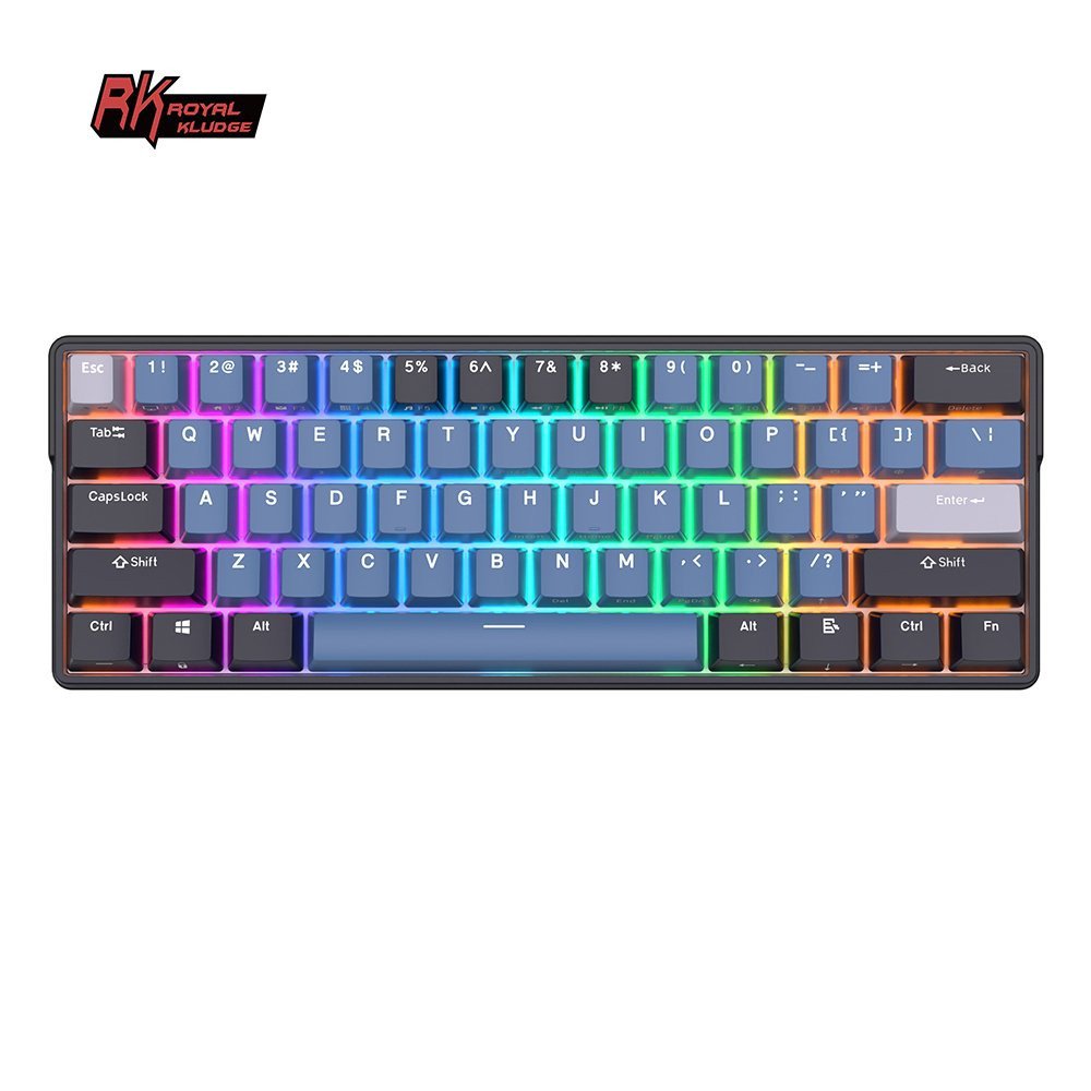 Klaviatūra Royal Kludge RK61 Plus (Juoda/Mėlyna) - RK Blue switches