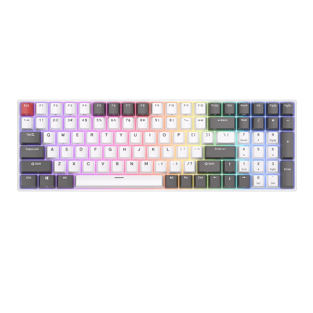 Klaviatūra Royal Kludge RK100 (Balta/Pilka) - RK Brown switches