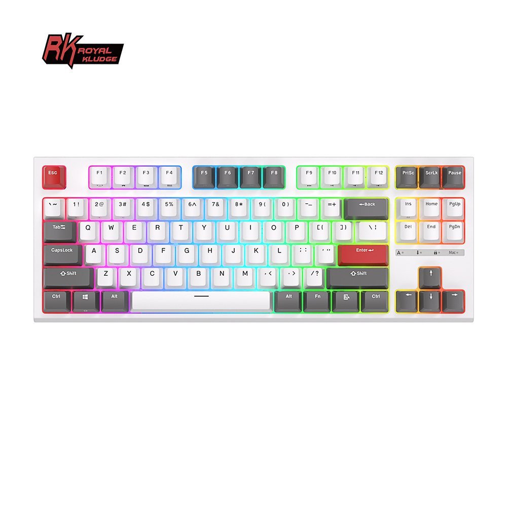 Klaviatūra Royal Kludge RK R87 (Balta) - RK Blue switches