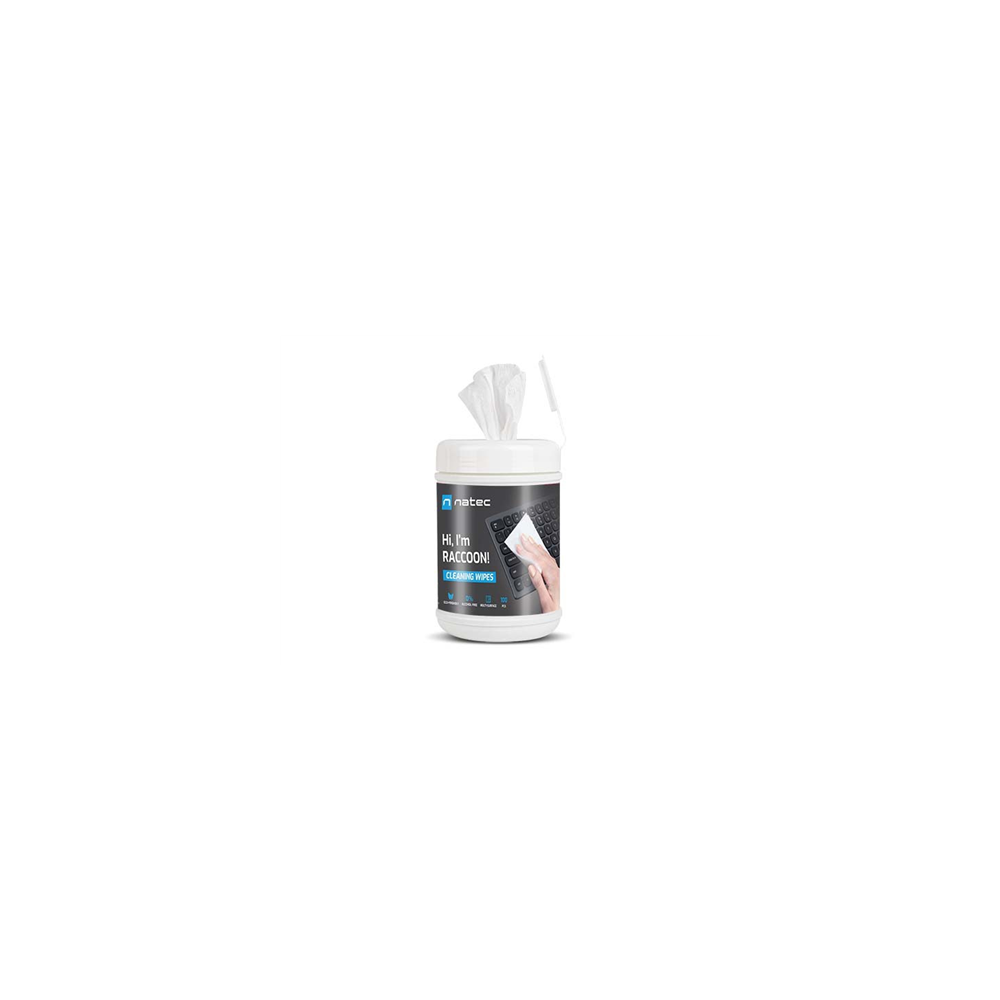 Natec Cleaning Wipes, Raccoon, 10x10 cm, 100-pack|Natec|Cleaning