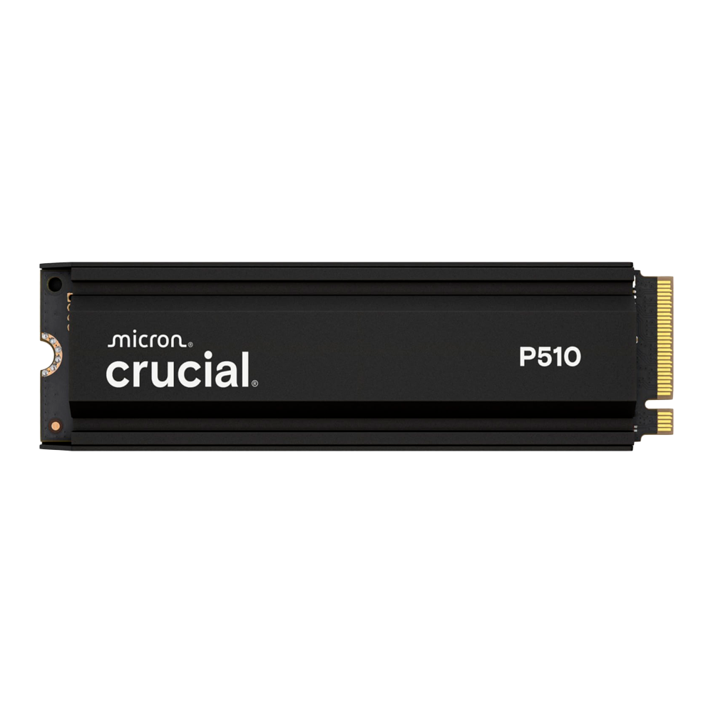 Crucial P510 2TB PCIe Gen5 NVMe 2280 M.2 SSD with heatsink