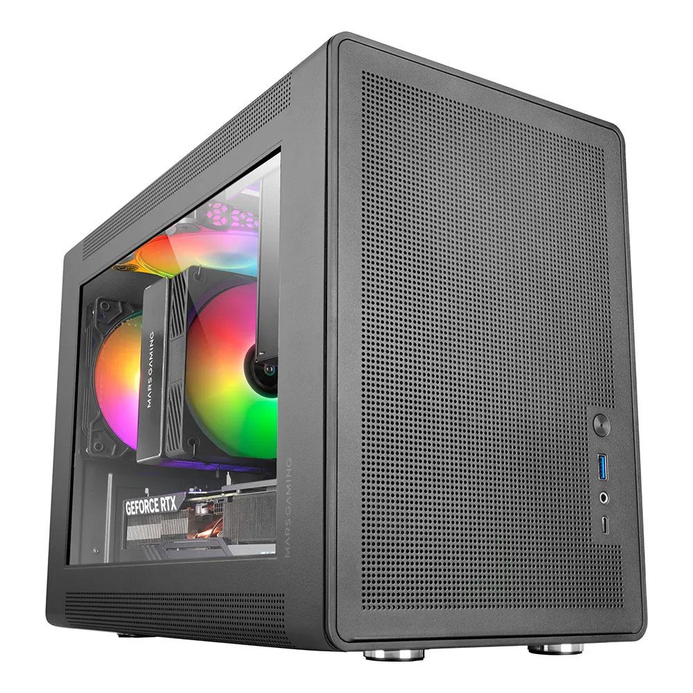 Mars Gaming MC‑XPS Compact Gaming Case – Black – MESH, FRGB, ATX