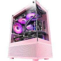 Mars Gaming MC‑SE Pink – Micro‑ATX gaming korpusas su stiklu ir