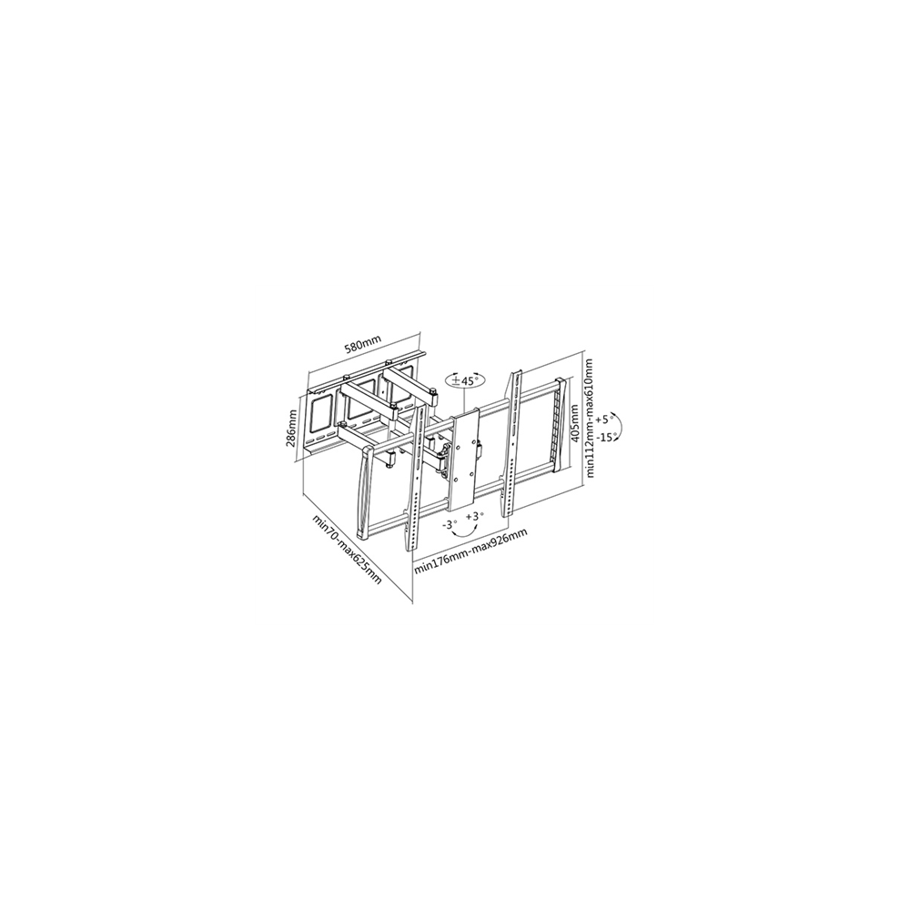 Sunne|Wall Mount|60-100-EA|60-100 "|Maximum weight (capacity) 80 kg