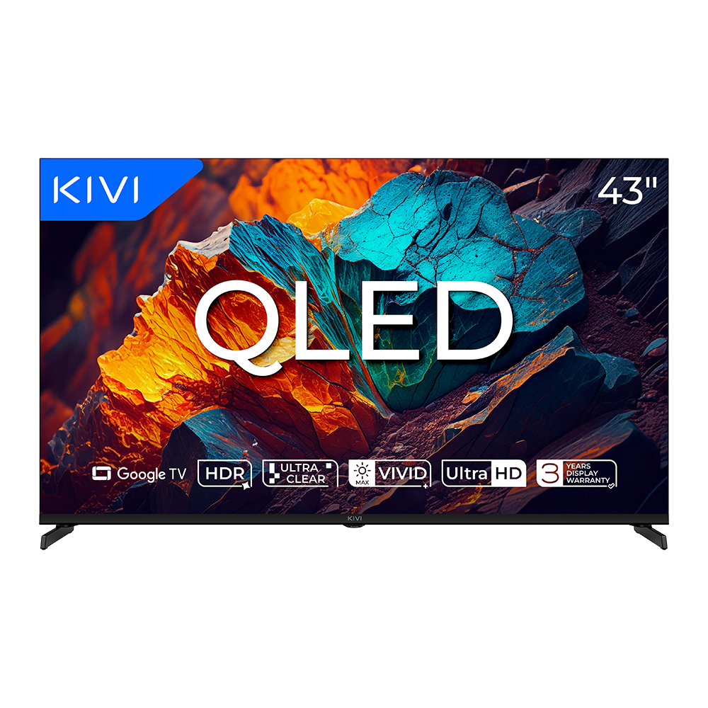 TV KIVI 43U720QB 43'' QLED 4K Google TV, Dolby Audio, Max Vivid, HDMI