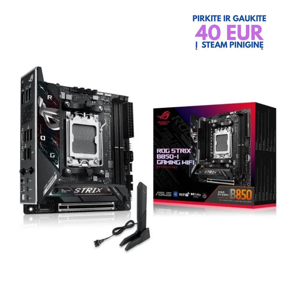 Mainboard|ASUS|AMD|B850|SAM5|Mini-ITX|Memory|DDR5|Memory|slots|2|4.0