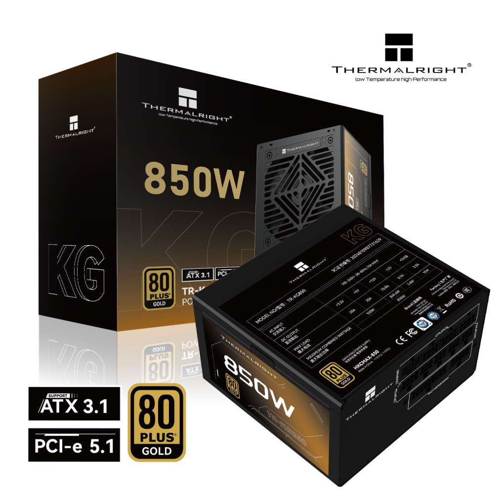 Thermalright KG-850 - 850W 80Plus Gold ATX 3.1 PSU Maitinimo Blokas